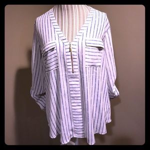 Blue striped Express blouse